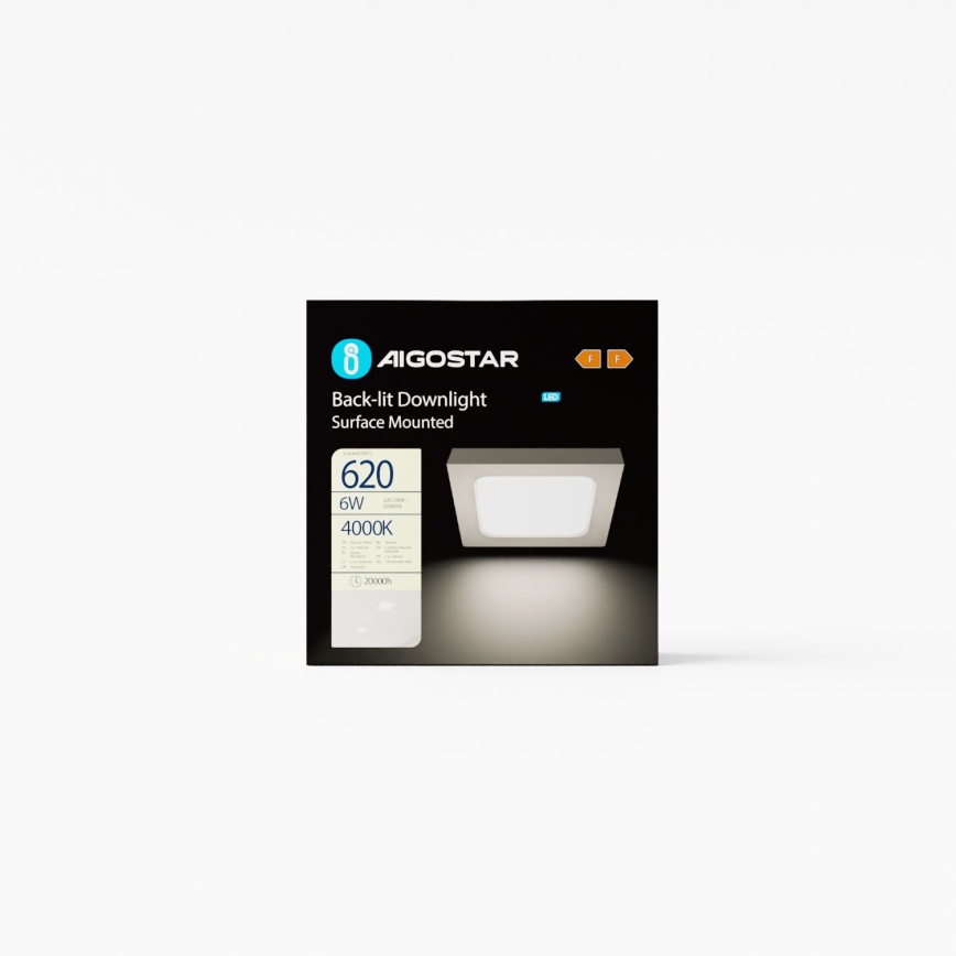 Aigostar - LED Fäst taklampa LED/6W/230V 12,2x12,2 cm 4000K vit