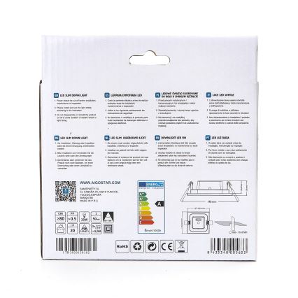 Aigostar - LED infälld belysning ULTRATHIN LED/6W/230V 6000K vit