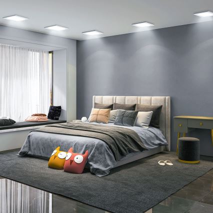 Aigostar - LED infälld takarmatur LED/12W/230V 6500K 17,5x17,5 cm vit