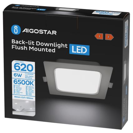 Aigostar - LED infälld takarmatur LED/6W/230V 6500K 12x12 cm vit