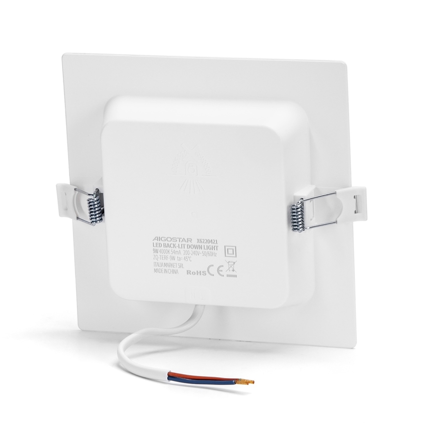 Aigostar - LED infälld takarmatur LED/9W/230V 4000K 14,5x14,5 cm vit