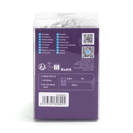 Aigostar - LED Julbelysning 100xLED/3xAA 10,3m multicolor