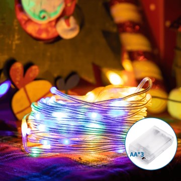 Aigostar - LED Julbelysning 100xLED/3xAA 10,3m multicolor