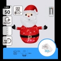 Aigostar - LED juldekoration för utomhusbruk 50xLED/3xAA 0,7m IP44 kallvit Santa Claus
