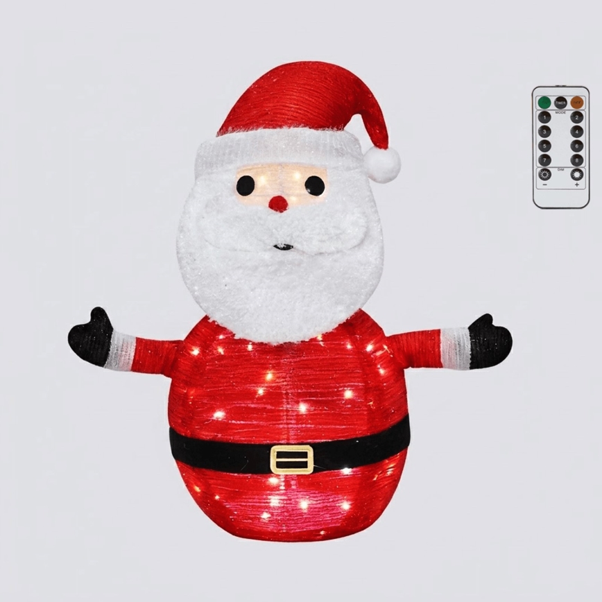 Aigostar - LED juldekoration för utomhusbruk 50xLED/3xAA 0,7m IP44 kallvit Santa Claus