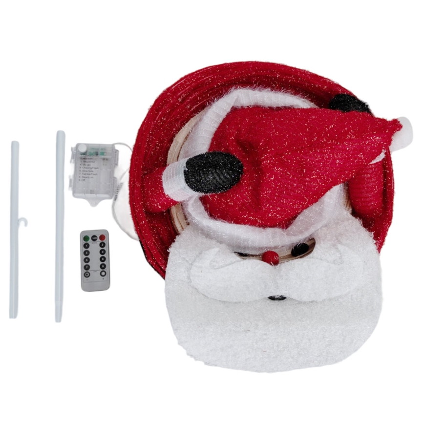 Aigostar - LED juldekoration för utomhusbruk 50xLED/3xAA 0,7m IP44 kallvit Santa Claus