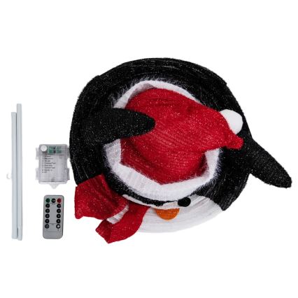 Aigostar - LED-juldekoration för utomhusbruk 50xLED/3xAA 0,7m IP44 pingvin + fjärrkontroll