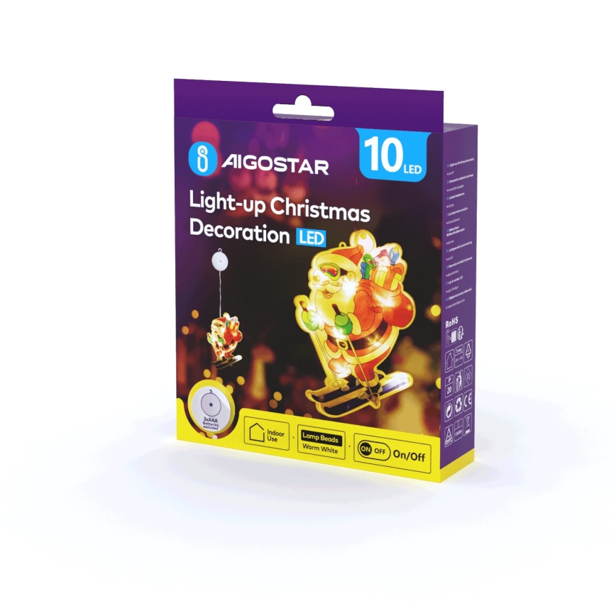 Aigostar - LED juldekoration LED/3xAAA Jultomte på skidor 23cm