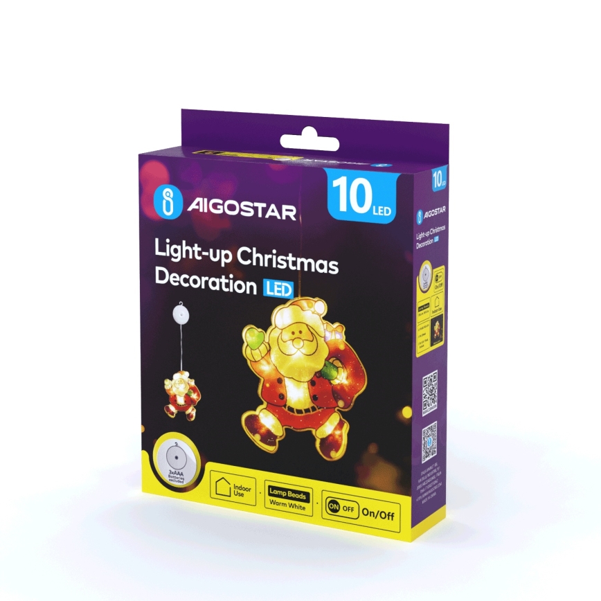 Aigostar - LED juldekoration LED/3xAAA Santa 20cm
