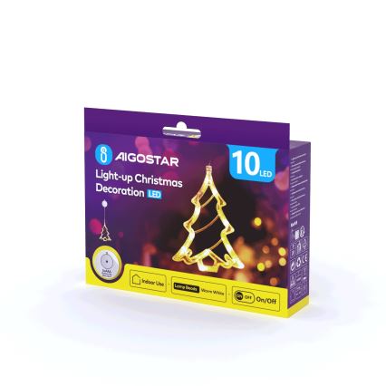 Aigostar - LED juldekoration LED/3xAAA trä 20cm