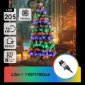 Aigostar – LED-julgran för utomhusbruk, 205 LED, 8 ljuslägen, 1,8 m, IP44, flerfärgad