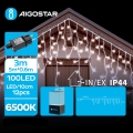 Aigostar - LED julkedja för utomhusbruk 100xLED/8 funktioner 8x0,6m IP44 kall vit