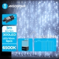 Aigostar - LED julkedja för utomhusbruk 300xLED/8 funktioner 6x3m IP44 kall vit