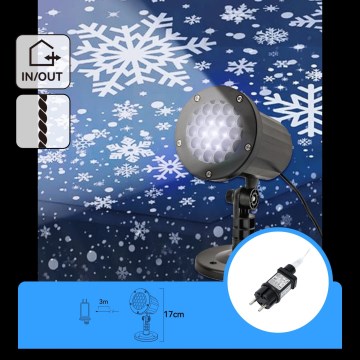 Aigostar - LED julprojektor för utomhusbruk med snöflingor LED/5W/230V IP44 kallvit