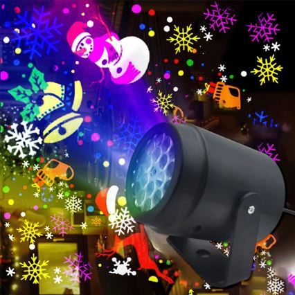 Aigostar - LED-julprojektor med snöflingor LED/5W/230V flerfärgad
