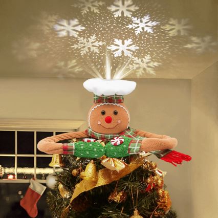 Aigostar - LED julprojektor med snöflingor LED/5W/230V kallvit pepparkaka