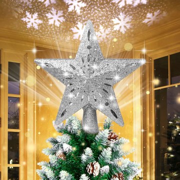 Aigostar - LED julprojektor med snöflingor LED/5W/230V kallvitt silverfärgad stjärna