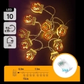 Aigostar - LED-julslinga 10xLED/3xAA 1,5m varmvit handske