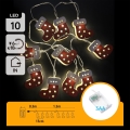 Aigostar - LED julslinga 10xLED/3xAA 1,5m varmvit strumpor