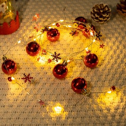 Aigostar - LED julslinga 20xLED/3xAA 2 m varmvitt