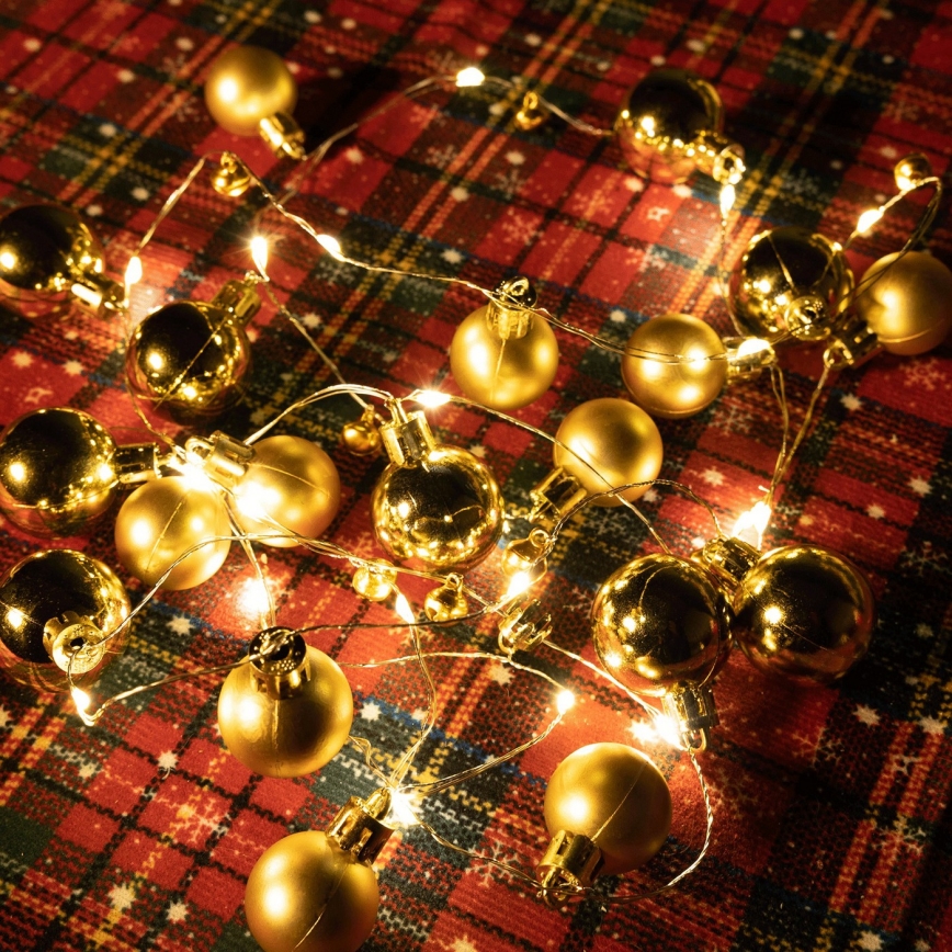 Aigostar - LED-julslinga 20xLED/3xAA 2 m varmvit