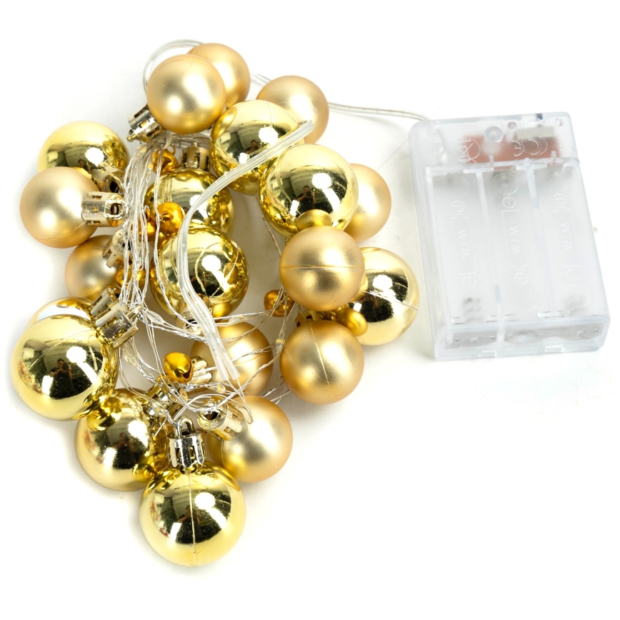 Aigostar - LED-julslinga 20xLED/3xAA 2 m varmvit