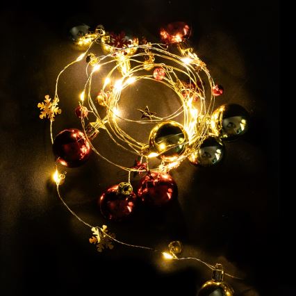 Aigostar - LED julslinga 20xLED/3xAA 2m varmvitt