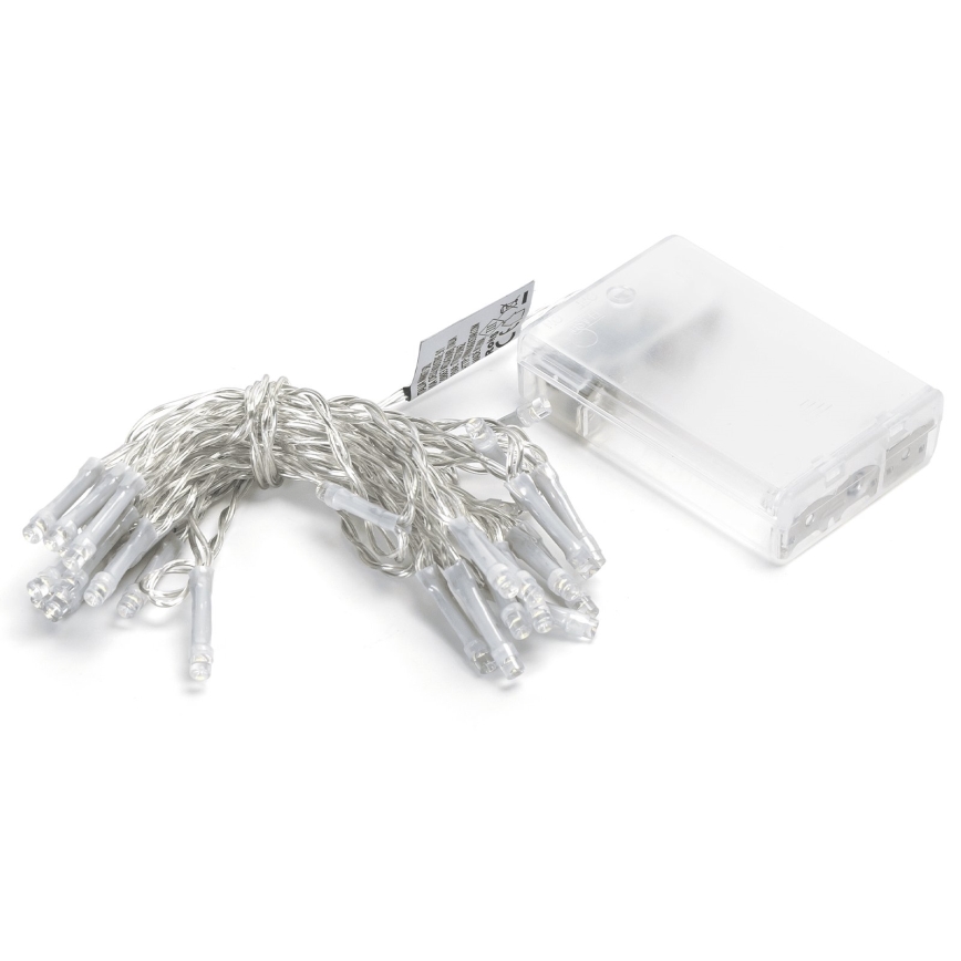 Aigostar - LED julslinga 30xLED/3xAA 3,3m kallvit