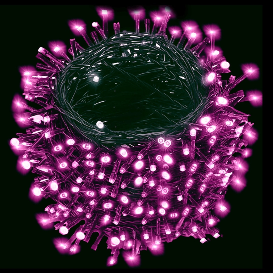 Aigostar - LED julslinga för utomhusbruk 100xLED/8 funktioner 3xAA 5,3m IP44 rosa