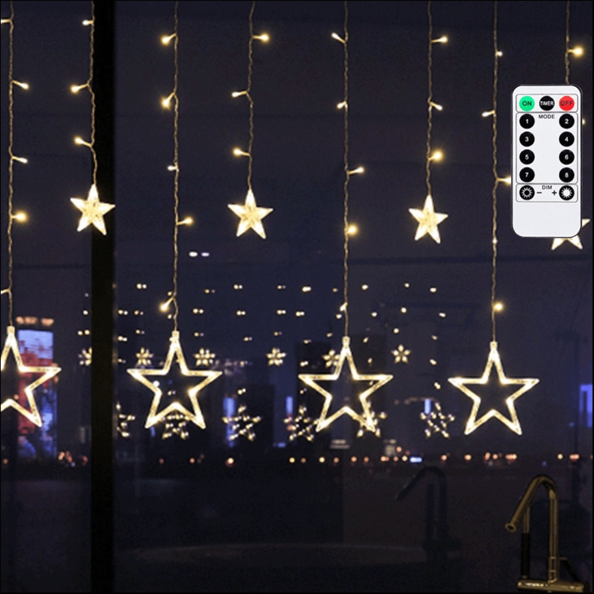 Aigostar - LED utomhusslinga 120 LED/8 funktioner 3 x 0,6 m IP44 varmvit + fjärrkontroll