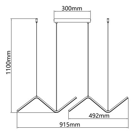 Aigostar - LED ljuskrona med textilsladd LED/23W/230V 2700K