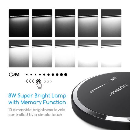 Aigostar - LED ljusreglerad bordslampa touch LED/8W/230V 3000-6000K svart