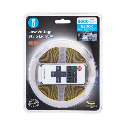 Aigostar - LED ljusreglerad list 5m LED/36W/24/230V 6500K + fjärrkontroll