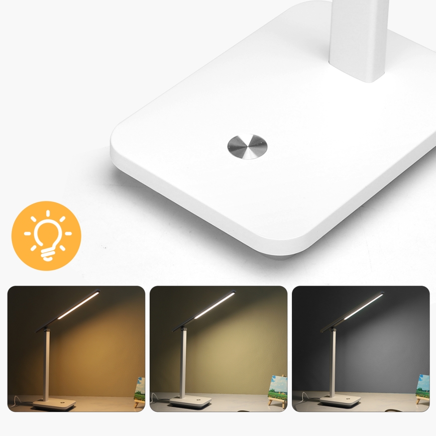 Aigostar - LED Ljusreglerad uppladdningsbar bordslampa LED/5W/5V 3000-6500K vit/svart