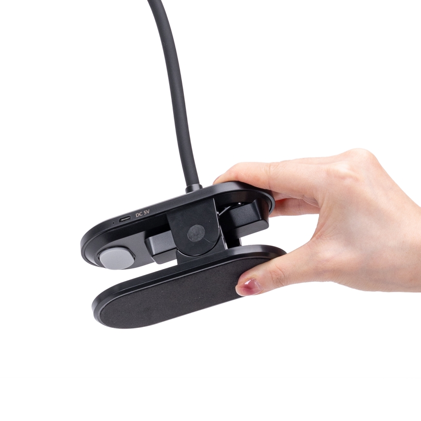 Aigostar - LED Ljusreglerad uppladdningsbar bordslampa med klämma LED/2,5W/5V svart