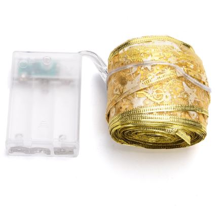 Aigostar - LED-ljusslinga 100xLED/3xAA 10 m varmvit, guldfärgad