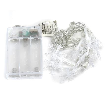 Aigostar - LED  ljusslinga 10xLED/3xAA 1,5m varmvit snöflingor