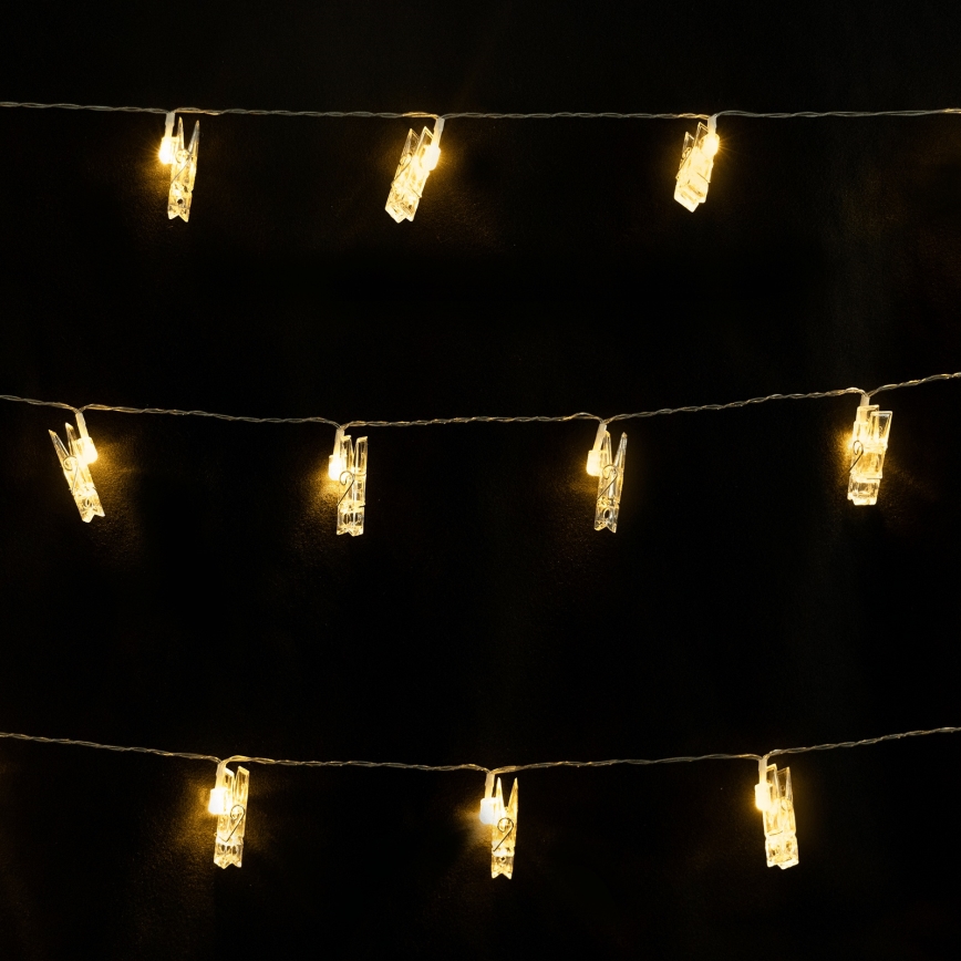 Aigostar - LED-ljusslinga 20xLED/5W/USB 6 m varmvit