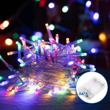 Aigostar - LED-ljusslinga 50xLED/3xAA 5,3m flerfärgad