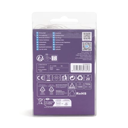Aigostar - LED  ljusslinga 50xLED/3xAA 5,3m varmvit