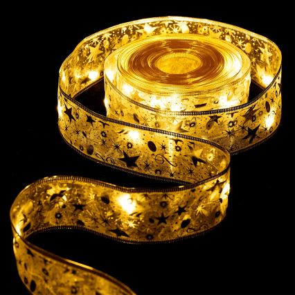 Aigostar - LED-ljusslinga 50xLED/3xAA, 5 m, varmvit, guld