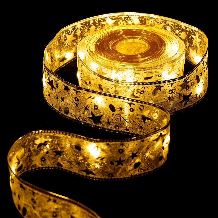 Aigostar - LED-ljusslinga 50xLED/3xAA, 5 m, varmvit, guld