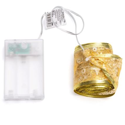 Aigostar - LED-ljusslinga 50xLED/3xAA, 5 m, varmvit, guld