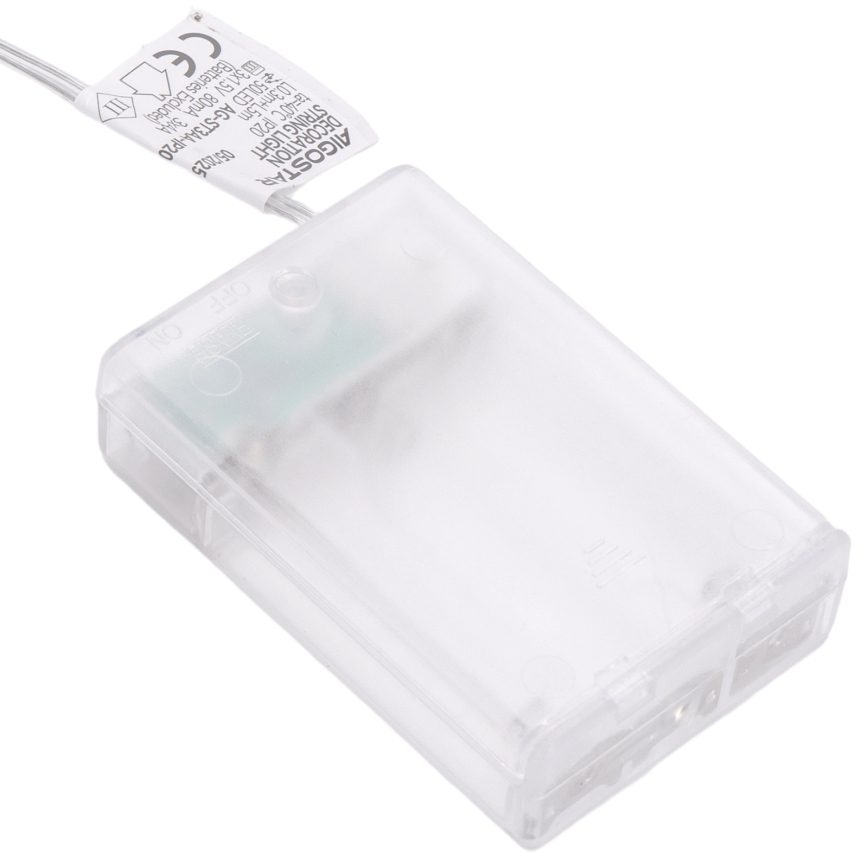 Aigostar - LED-ljusslinga 50xLED/3xAA, 5 m, varmvit, guld