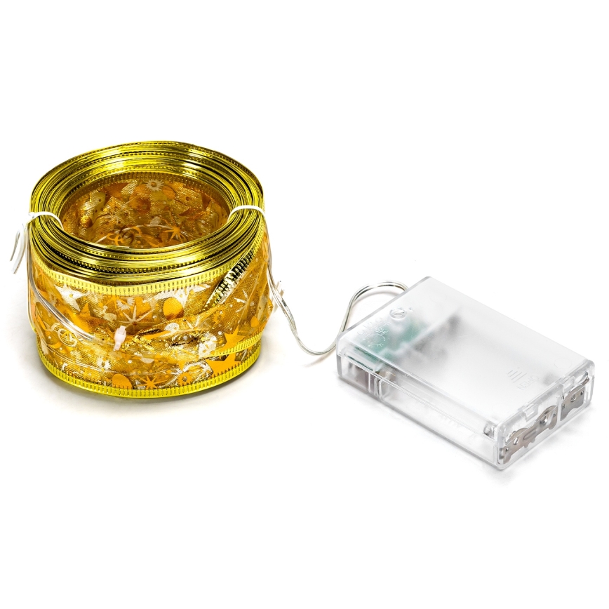 Aigostar - LED-julslinga 100xLED/3xAA 10 m varmvit guld