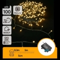 Aigostar - LED-ljusslinga för utomhusbruk 100xLED/8 funktioner 3xAA 5,3 m IP44 varmvit
