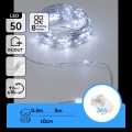 Aigostar - LED-ljusslinga för utomhusbruk 50xLED/3xAA IP44 5,3 m kallvit
