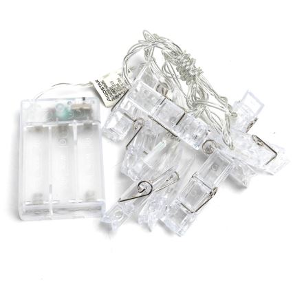 Aigostar - LED ljusslinga med klädnypor 20xLED/3xAA 3,3m varmvit