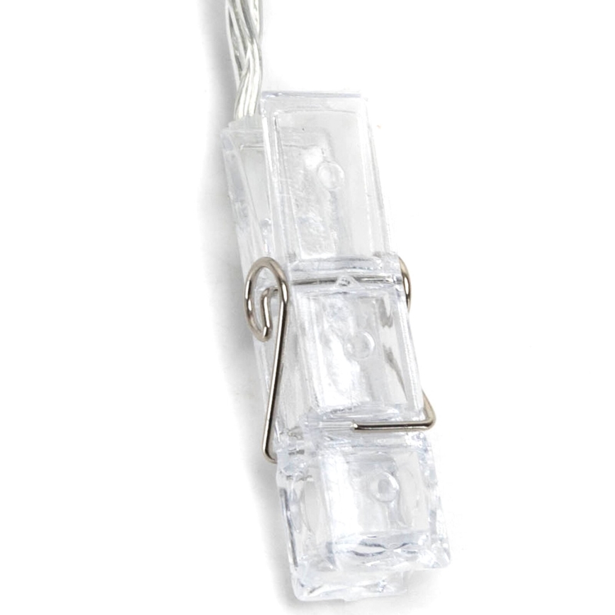 Aigostar - LED ljusslinga med klädnypor 20xLED/3xAA 3,3m varmvit