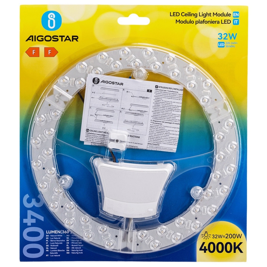 Aigostar - LED-magnetmodul 32W, 230V, 4000K